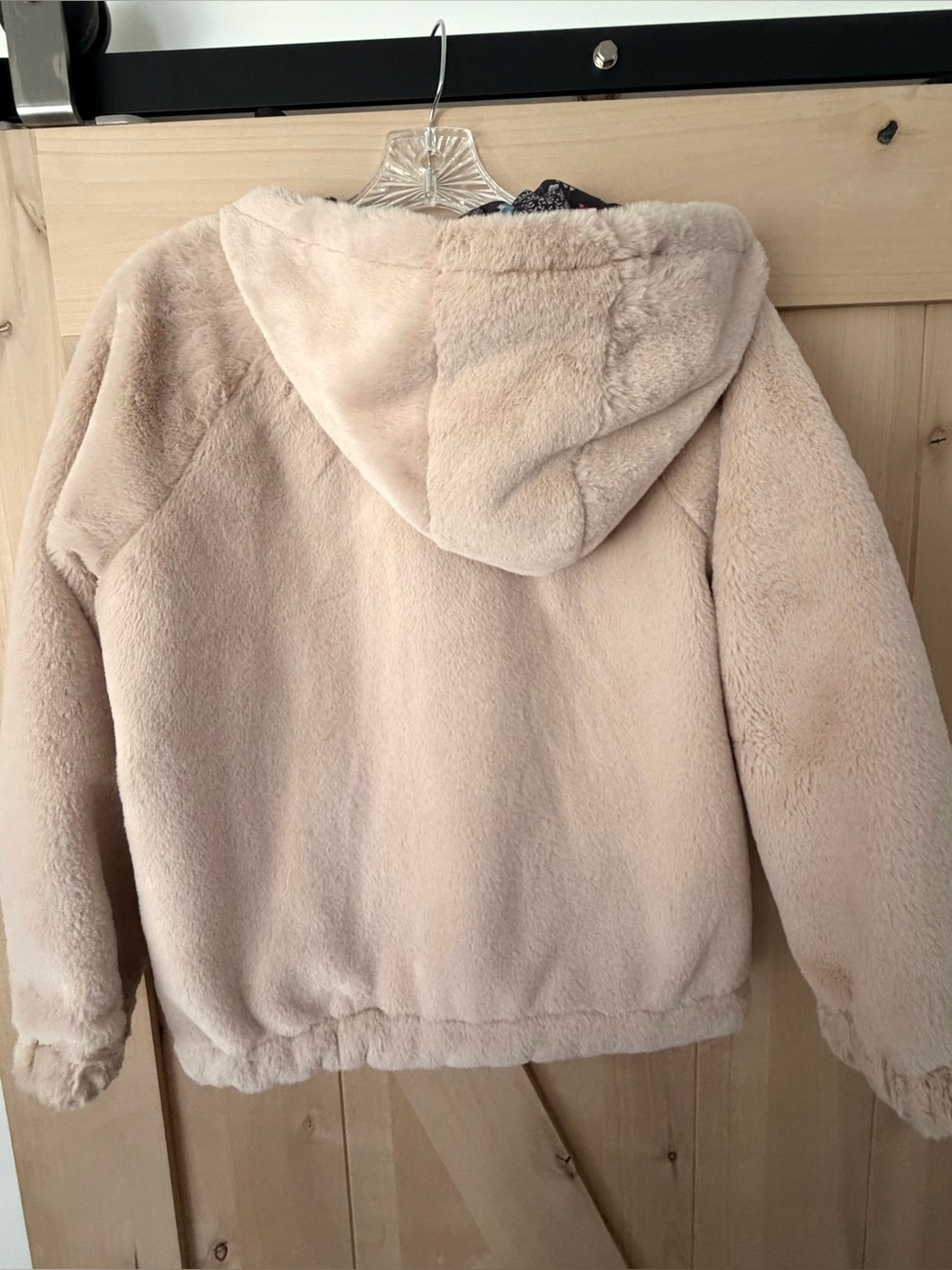 Kids Peek Reversible Floral Print/Faux Fur Hooded Jacket - Picture 4 of 5